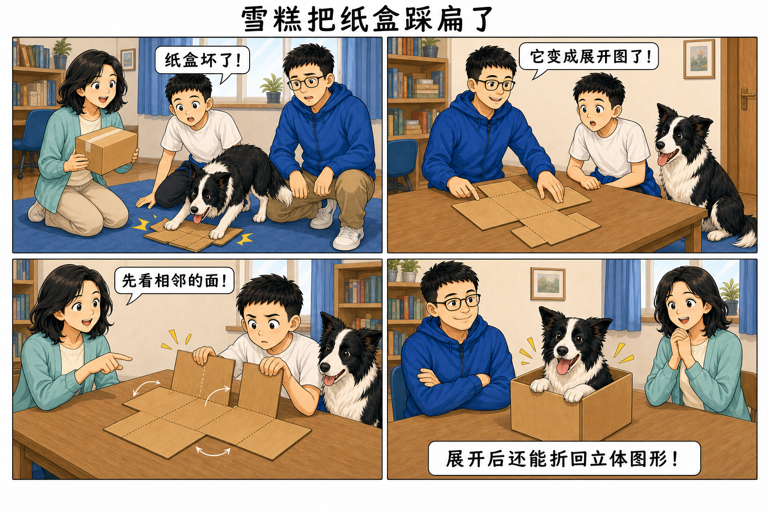 雪糕把纸盒踩扁了